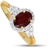 Vagmine Jewel Anello Da Donna Con Gioielli In Argento Con Pietra Preziosa Naturale Rubino Naturale Placcato Oro In Argento Sterling 925 Size Us-9