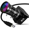 ELP Videocamera industriale USB 3.0 da 20 MP, 4K UHD 3840P ad alta risoluzione, 30 fps, alta frequenza dei fotogrammi, 5-50 mm, obiettivo vario manuale 10x, Lightburn, Plug & Play, senza driver