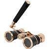 ZDETGU Binocolo da Teatro 3X25 con Catena, Lente Ottica BK7 3 Ingrandimento per Teatri, Messa a Fuoco Centrale, Compatto e Leggero, Adatto per Opera, Concerti, Teatro (BLACK)