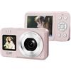 PANFHGFG Fotocamera digitale a doppio schermo 4K UHD 64MP con 18X portatile per vlogging viaggio degli studenti