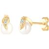 DIAMORE Elli diamonds Orecchini Donne con diamante E Perla D'Acqua Dolce In Oro Giallo 585