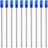 Jhaqto Set di 10 ricariche per penne a sfera, ricarica penna a sfera, 1 mm, blu punta media, 7 cm, mini intercambiabili, compatibili con Swarovski, fluidità di scrittura ottimale, compatibile con ufficio