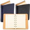 PATIKIL 6 Anelli Copertina Binder, 2 Pack A7 Taccuino In Pelle Mini Ricaricabile Planner Personale Con 50 Fogli Carta Rigata, Blu/Nero