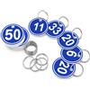 Aspire 1-50 Portachiavi Numerati in ABS, Portachiavi con Targhette Identificative