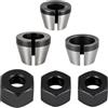 APIELE Set di 6 pinze di serraggio da 6/6,35/8 mm per fresatrice compatibile con Einhell Katsu Bosch Dewalt Makita Ink, 2 dadi per incisione, fresa del legno, lavorazione dei bordi, accessori di