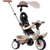 Smoby - Triciclo Baby Balade Beige - Convertibile 3 in 1 - Maniglione per genitori - Freno di stazionamento - Poggiapiedi - Parasole con protezione UV - Dai 10 mesi