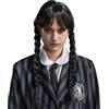 Chaks - Parrucca da donna Wednesday Addams, look gotico | Accessorio ufficiale per il costume di Mercoledì, parrucca nera con trecce e frangia per Halloween e Carnevale