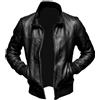 SHOP OF JACKETS LIMITED Giacca in pelle di agnello marrone da uomo | Bomber in vera pelle da uomo | Abbigliamento moto trattato effetto vintage, Nero , L