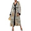 L-Peach Donna Kimono da Spiaggia Cardigan Kaftano Lungo Vestito Copricostume da Bagno Aperto con Coulisse