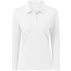 AjezMax Polo Donna Manica Lunga Poloshirt Golf Camicia Lavoro Sportiva Autunno Inverno Top Bianco L