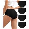 INNERSY Mutande da donna a vita alta, slip in cotone, mutandine morbide da donna, confezione da 4