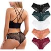 Zilams Mutande di Pizzo Vita Bassa Perizoma Donna Sexy Hot Morbide