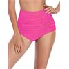Ocean Blues Slip da donna a vita alta bikini con controllo della pancia costumi da bagno increspati da spiaggia