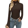 Terecey Maglia Termica Donna Dolcevita Maniche Lunghe con Foro Pollice