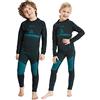 NOOYME Intimo Termico Bambino Biancheria Intima Termica Bambina Pantaloni e Maglia Termica Traspirante Asciugatura Rapida per Sci Corsa Calcio