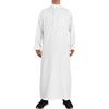 Generic Caftano Uomo Musulmano - Abiti Musulmani Uomini Musulmano Caftano Etnico Cerniera Scollo A V Etnico Camicia Caftano Musulmano Abaya Uomo Crew Collo Abaya Thobe Marocchino Afghano Abbigliamento Arabo