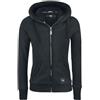 Black Premium by EMP Donna Giacca Nera con Cappuccio e pellicciotto Teddy