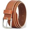 Ashford Ridge Cintura in vera pelle da 35 mm - Prodotta nel Inghilterra - Uomo - Donna - Unisex per jeans e pantaloni - Abbronzatura 80cm (senza nichel)
