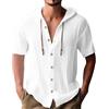 EODJXIO Camicie Estive Uomo Lino Coreana di Taglie Forti Comode T Shirt Eleganti Maglietta Scollo V Profondo