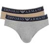 Emporio Armani Underwear Emporio Armani Men's 2-Pack Endurance Brief, Slip Boxer Uomini, Rope/Melange Grey,
