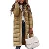 Vancavoo Piumino Lungo Donna Cappotto Invernale Trapuntato con Cappuccio | Giubbotto Caldo Idrorepellente con Zip e Bottoni Automatici, Spacchi Laterali con Zip e Tasche Oblique