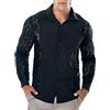 Duohropke Camicia a maniche lunghe da uomo, trasparente, in rete, con bottoni, sexy, erotica