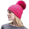 Brillabenny Cuffia Cappello PON PON Donna Vera Pelliccia Berretto Regalo Natale Compleanno Hat Fur (Fuxia, Taglia Adulto)