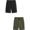 NEXT Ragazzo Confezione da 2 Shorts Basic in Jersey Nero/Verde Kaki 4 Anni
