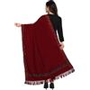 Zamour Kullu Border Himachali Mountain Meditazione Scialle di lana Stola Wrap 101,6 x 203,2 cm, Maroon