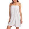 Lovasy Accappatoio da Bagno Donna Cotone Morbido Asciugamano Avvolgente a Nido d'Ape Accappatoio Spa con Bottoni Regolabili per Doccia e Bagno Leggero Kilt da Sauna,A-Bianco,S/M