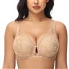 FallSweet Reggiseno Push UP in Pizzo per Donne con Ferretto Imbottito Aggiungi Una Coppa Reggiseno Sexy(Beige,6C)