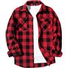 zitysport Camicia da Uomo a Quadri Maniche Lunghe Camicia da Flanella Stile Boscaiolo con Tasche sul Petto Calda Ideale per Lavoro All'aperto Tempo Libero vestibilità Regolare(Rosso L)