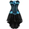 HAOLEI Bustino da Donna Cocktail Party Corsetto Halloween Body Steampunk Vintage Abito Elegante da Sera in Pizzo Floreale Top Ballo Gonna Gotica Vintage Gonna Vittoriana Steampunk Donna
