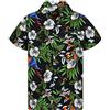 V.H.O. King Kameha Funky Camicia-Hawaiana Uomo Manica-Corta Elegante Palme Tropicali Bottiglie Birra Festa Unisex