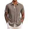 COOFANDY Camicia Uomo Maniche Corte Estiva Regular Fit Casual Leggera da Spiaggia per Vacanza