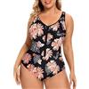 Generic Costumi Interi Costume Piscina Donna Intero Costumi da Bagno da Donna 1 Pezzo con Cerniera Costume Bagno up con Volant Taglie Forti Coppe per Piscina