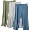 VPQILH Economiche 3 Pack 3/4 Pantaloni Donna, Pantaloncini Donna Casual Pantalone Elastico in Vita Pantaloncino 3/4 Leggeri Comodi Pinocchietti Larghi Pinocchietto Tinta Unita Pants per Casa e Yoga Sport