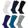 Rainbow Socks - Donna Uomo Colorate Calzini Lunghi Al Ginocchio di Cotone - 6 Paia - Bianco Grigio Negro Blu Blu Marino Porporaa - Tamaño 36-38