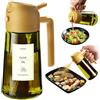 TrendPlain Spruzzino Olio per Friggitrice Aria 470ml, Dosatore Olio 2 in 1, Oliera Spray per Cucina, Insalata e Aceto, Accessori Cucina con Etichette e Protezione dalla Luce - Giallo