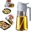 TrendPlain Spruzzino Olio per Friggitrice Aria 470ml, Dosatore Olio 2 in 1, Oliera Spray per Cucina, Insalata e Aceto, Accessori Cucina senza BPA - Grigio