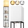 OUTON Lampada da terra con 3 ripiani, piantana design moderno con ripiano