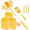 LIAILA 32 Pezzi per Swiffer Panni Catturapolvere Ricambi Kit, Per Swiffer Piumini e per Duster Piumini Ricariche, Manico e Palo Telescopico, 360° di peli di animali polvere e allergeni