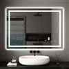 Dripex Specchio Bagno con Luce 50x70 cm, LED Specchio da Trucco Retroilluminato Temperatura di 3 Colore Regolabile,Specchio da Parete Moderno Anti-appannamento con Interruttore Touch IP44