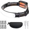 POKISEED Torcia Frontale LED Ricaricabile 1500 Lumen 230° Grandangolo USB-C 5000mAh, Lampada Frontale LED Ricaricabile IPX6, Torcia da Testa per Corsa Trekking Campeggio
