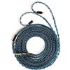 keephifi 2m Cavo 2 metri cuffie per IEM KBEAR ST12 Plus - Cavo di prolunga per cuffie intrecciato a 8 fili 4N OFC, 2 pin, standard da 3,5 mm, per KZ ZST/EDX/ZS10/AS10 (nero-blu, 2PIN-S)