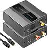 VEDINDUST Convertitore Analogico Digitale Convertitore Audio da RCA L R e 3.5 mm jack a Coaxial Toslink con Cavo Toslink e Cavo di Alimentazione per PS4 Xbox 360 HDTV Blue Ray Sky HD DVD