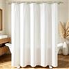 Lerores Tenda da doccia 170 x 170 cm, colore bianco puro, orlo zavorrato, tessuto antimuffa, impermeabile, lavabile, in tessuto di poliestere per bagno, vasca da bagno, con 12 anelli per tenda da