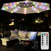 PORFOYO Illuminazione per ombrellone, luce solare, 104 LED, 8 modalità, luci per ombrellone, luci per ombrellone, catena luminosa con telecomando