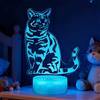 POSSHE Luce notturna a forma di gatto, lampada a illusione 3D con 16 colori che cambiano, telecomando con timer, decorazione per la stanza dei bambini, regalo per donne, adolescenti, ragazze, bambini,