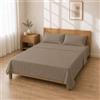 Homebliss Completo Letto Microfibra 180x200+30 / 260x280 + 50x80 2PCS, Tortora | Microfibra spazzolata 90 g/m², morbida e traspirante; lenzuolo sotto con angoli da 30 cm che resta teso tutta la notte